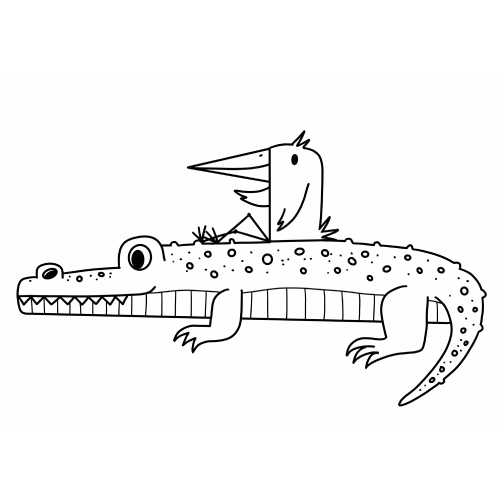 Ausmalbilder für Kinder - Krokodil