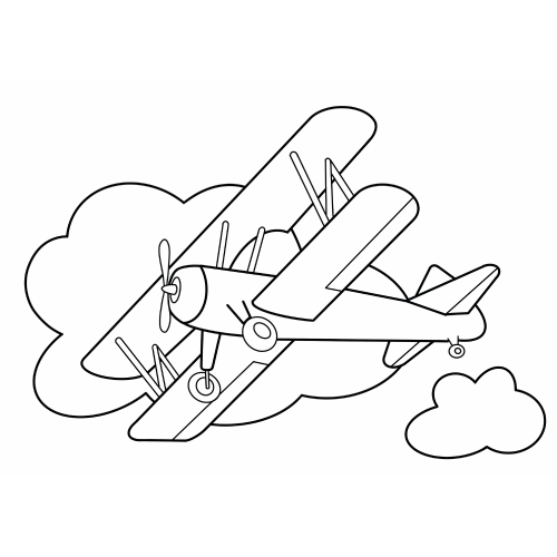 Ausmalbilder für Kinder - Flugzeug