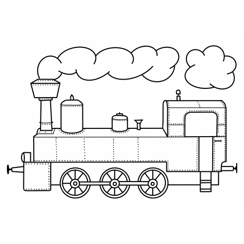 Ausmalbilder für Kinder - Lokomotive