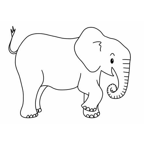 Ausmalbilder für Kinder - Elefant