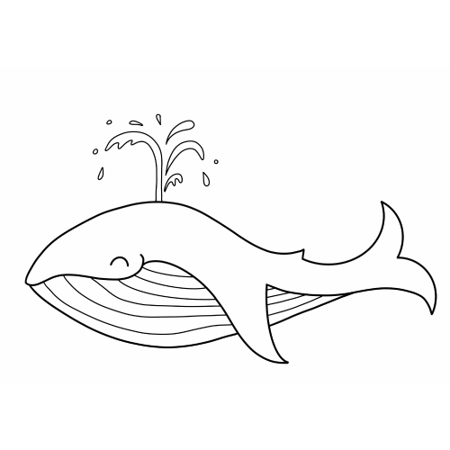 Ausmalbilder für Kinder - Walfisch